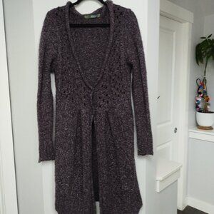 Bohemia mohair blend long cardigan with funky buttons